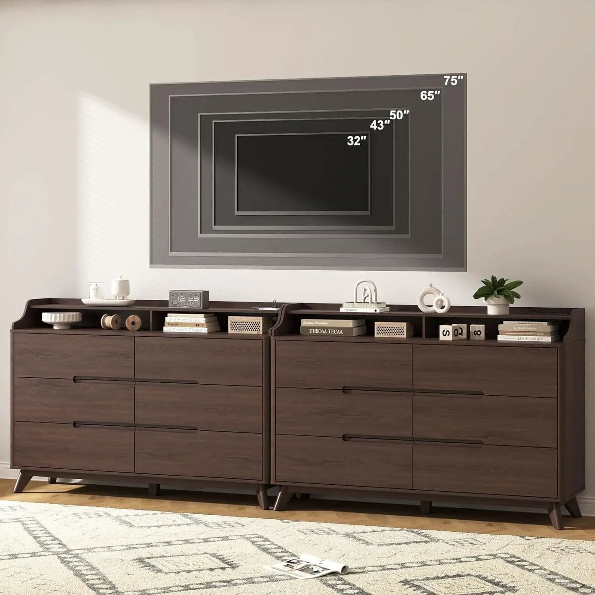 55-Inch Dresser With Integrated Charging Station USB from PriceLows™