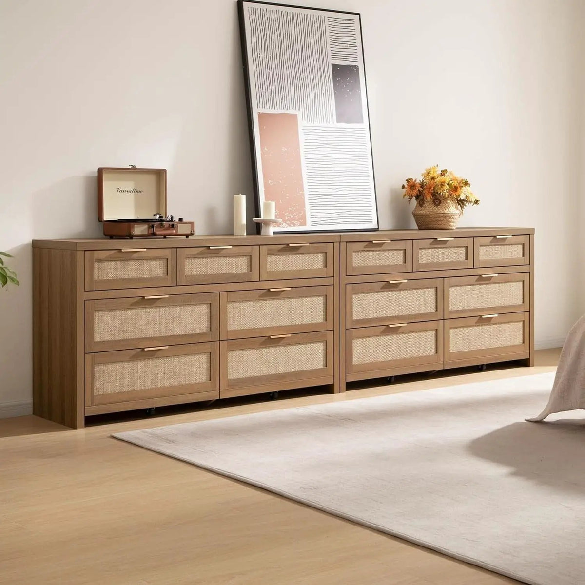 FiftySevenInch Boho Dresser Reclaimed CaramelOak Finish from PriceLows™