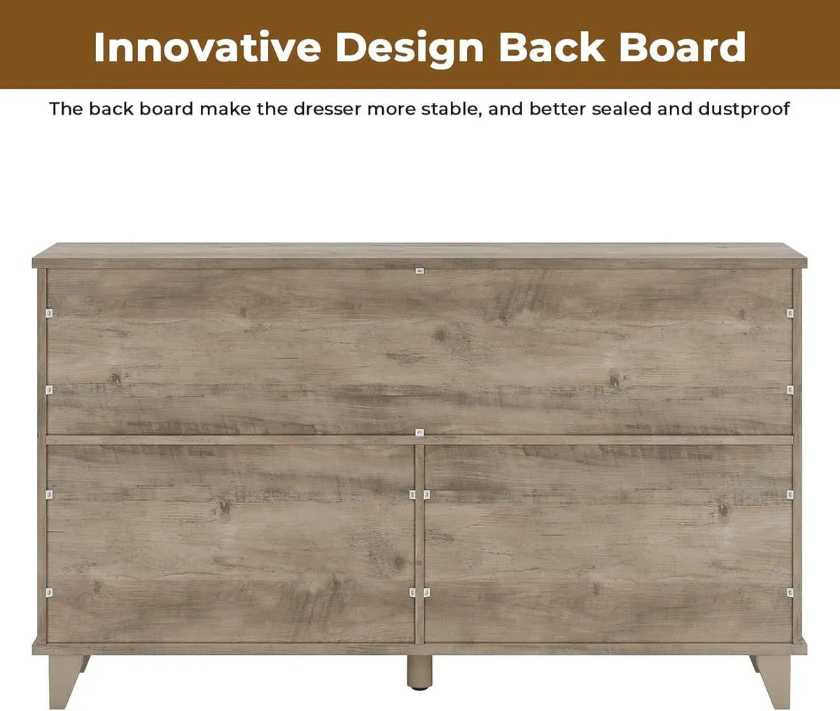 Six Drawer Dresser Rustic Oakwood Sliding BarnDoor from PriceLows™