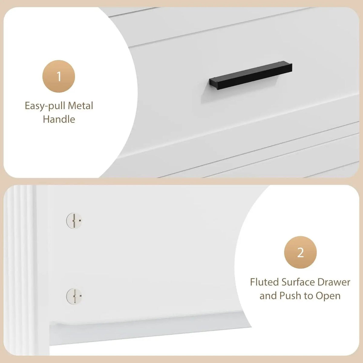White 47Inch ContemporaryDresser With SevenDrawers from PriceLows™