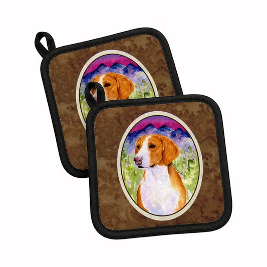 Pot Holder Set of 2 | Heat Resistant Quilted Hot Pads | 7.5 x 7.5 Inch | Drever