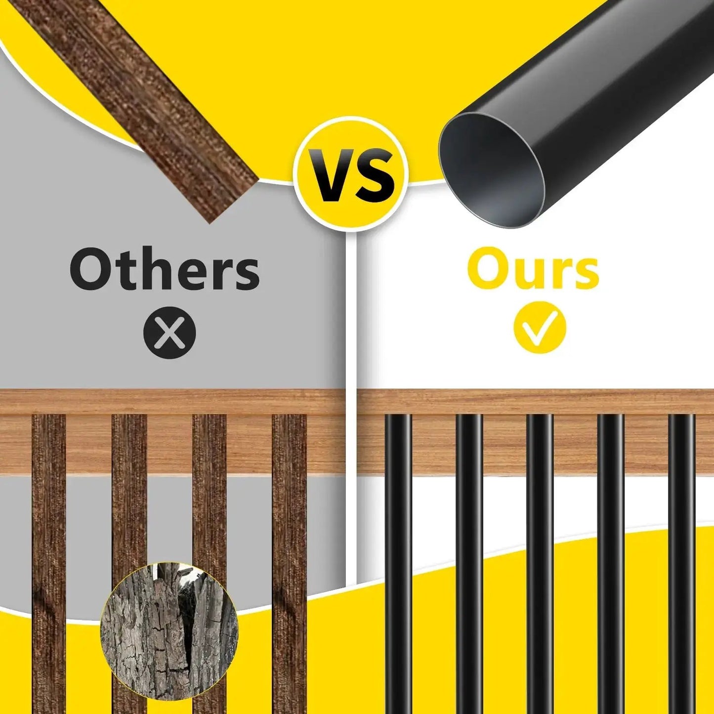 Durable Hollow Deck Balusters with Screws from PriceLows™