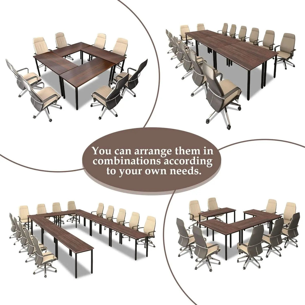Durable Walnut Brown Conference Table For 14 Seats from PriceLows™
