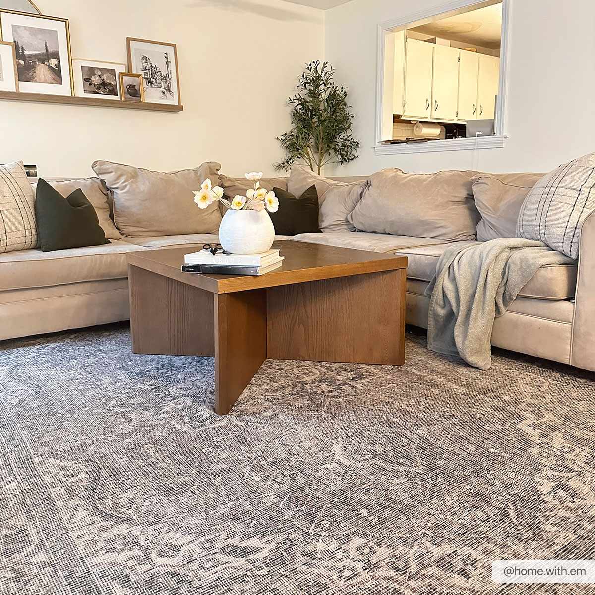 Dusty Sage Greenpoint Medallion Washable Area Rug from PriceLows™
