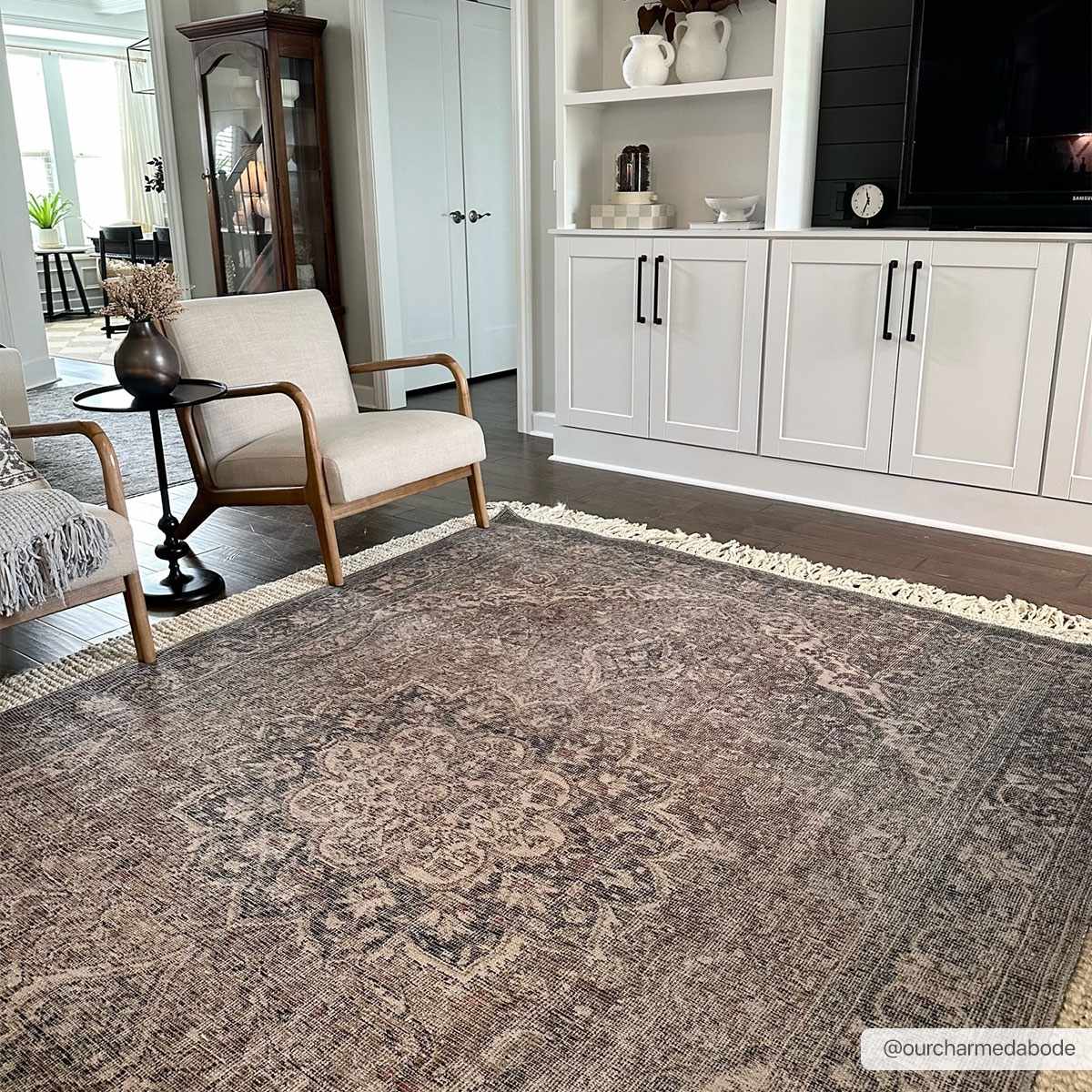 Dusty Sage Greenpoint Medallion Washable Area Rug from PriceLows™
