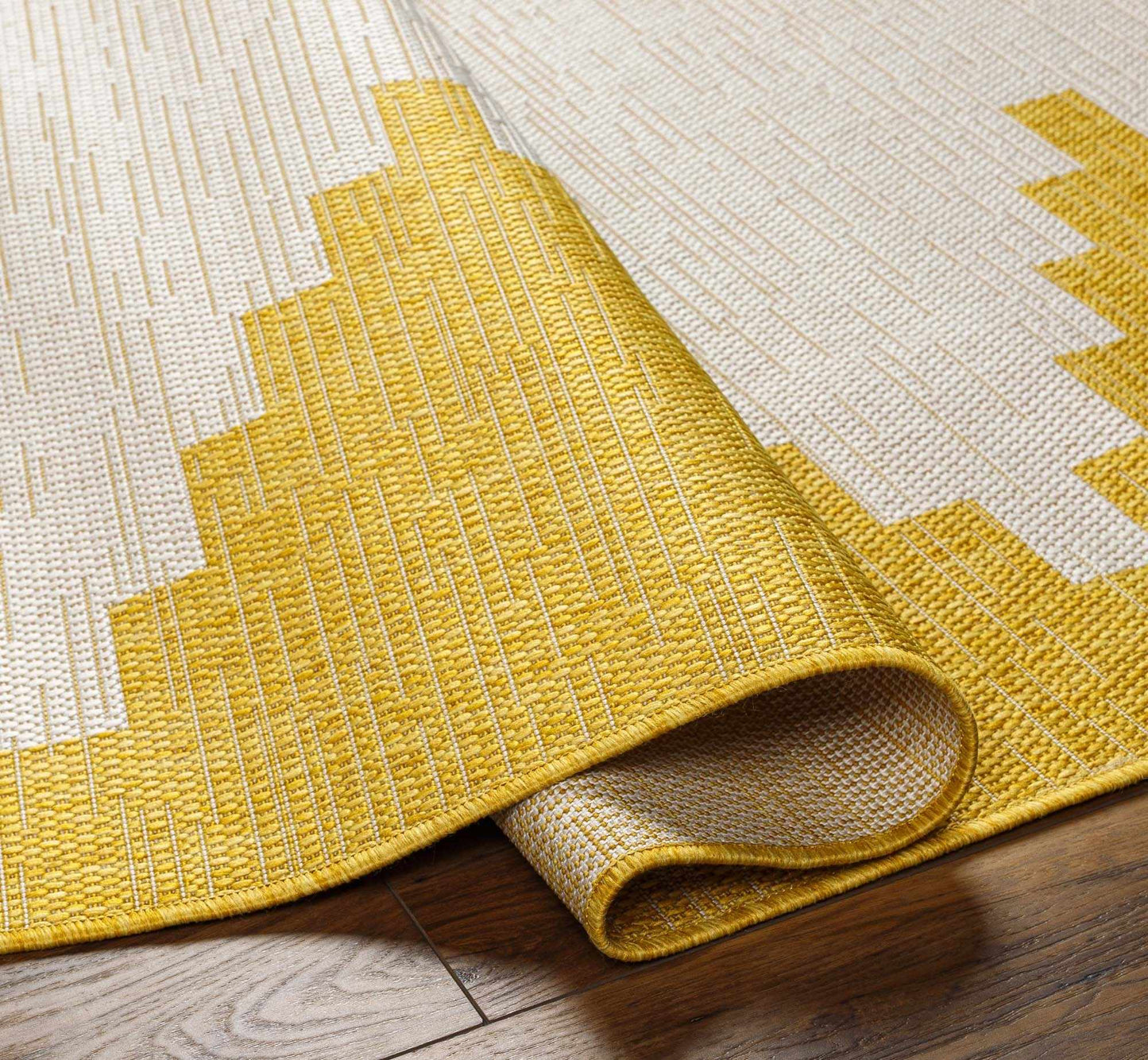 Djugun Metallic-Gold Indoor & Outdoor Rug from PriceLows™