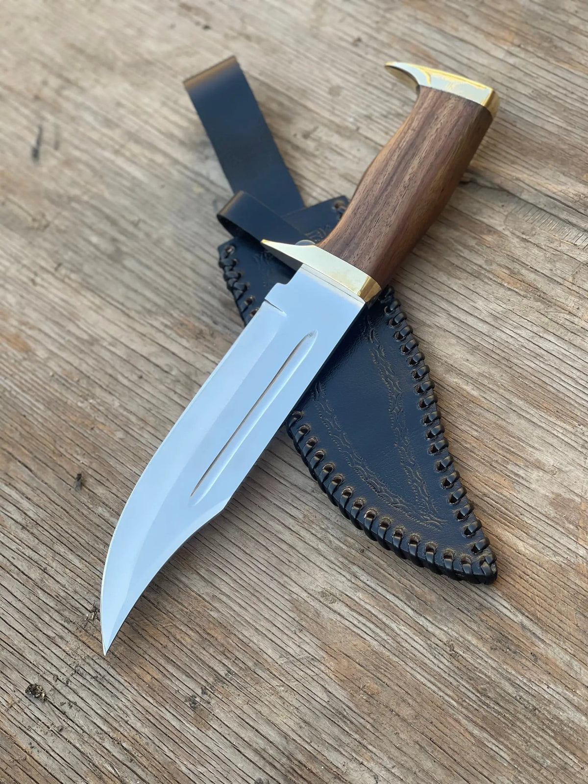Custom Handmade J2 Steel Bowie Knife with Brass Guard and Rosewood Handle - 13” | Rosewood | Hunting & Survival Knife | Home