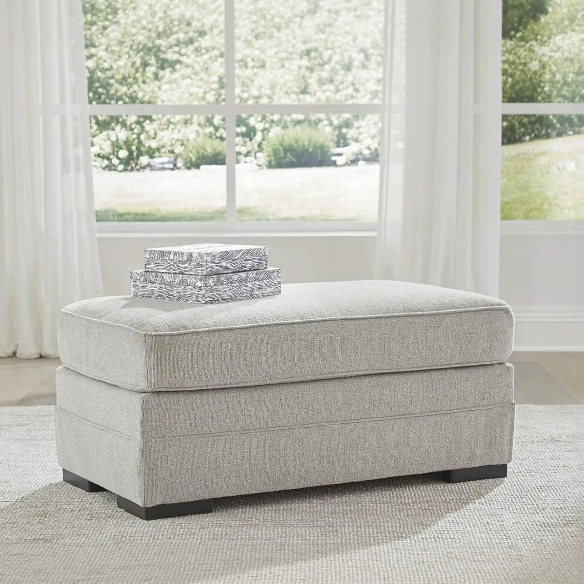 Eastonbridge Upholstered Rectangular Ottoman Light Gray from PriceLows™