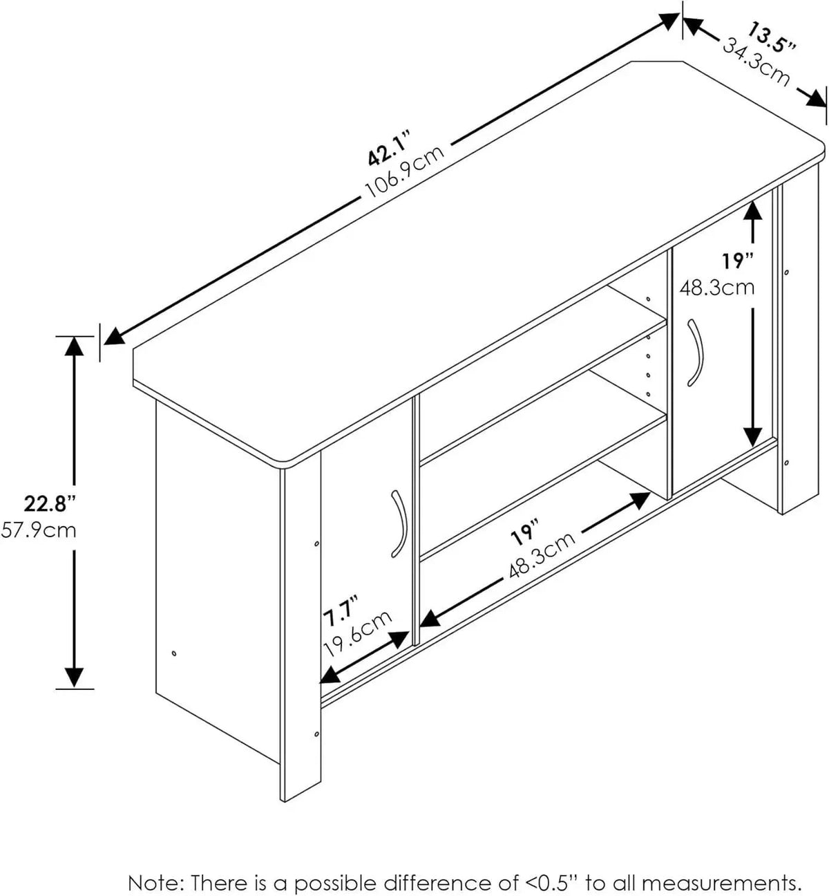 Econ Espresso TV Stand With Concealed Storage And Shelves from PriceLows™