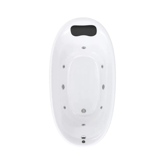 Elaris 71 Inch Acrylic High Back Oval Whirlpool Tub With 6 Jets LED Light And Gel | 71 Inch | 6 Jets | Bathtub