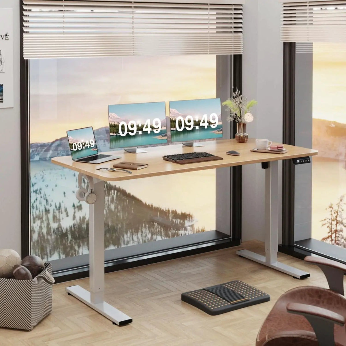 Electric Height Adjustable Desk 55 X 24 Memory Preset from PriceLows™