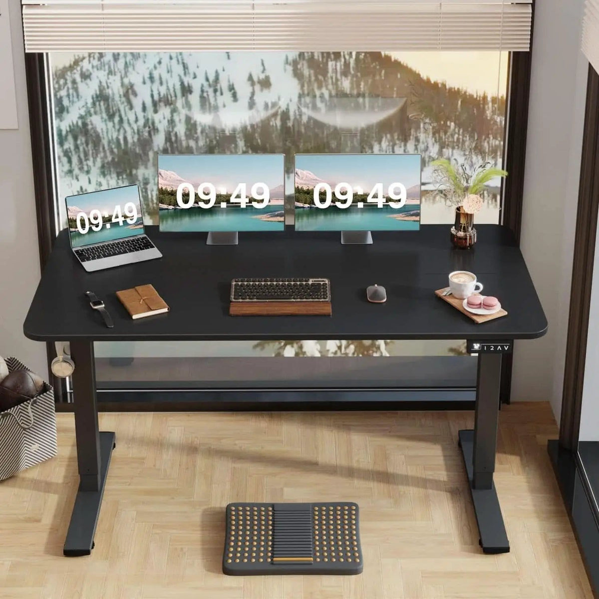 Electric Height Adjustable Standing Desk 55 X 24 Inches from PriceLows™