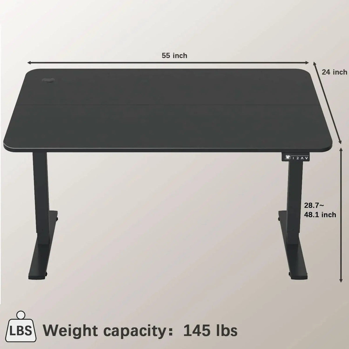 Electric Height Adjustable Standing Desk 55 X 24 Inches from PriceLows™