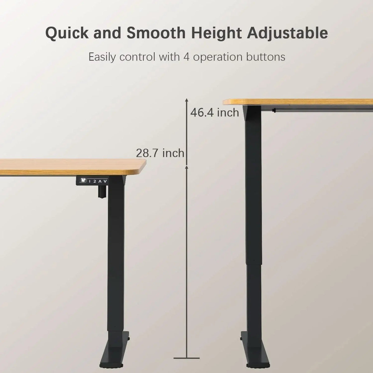Electric Height Adjustable Standing Desk 55x24 Memory Preset from PriceLows™