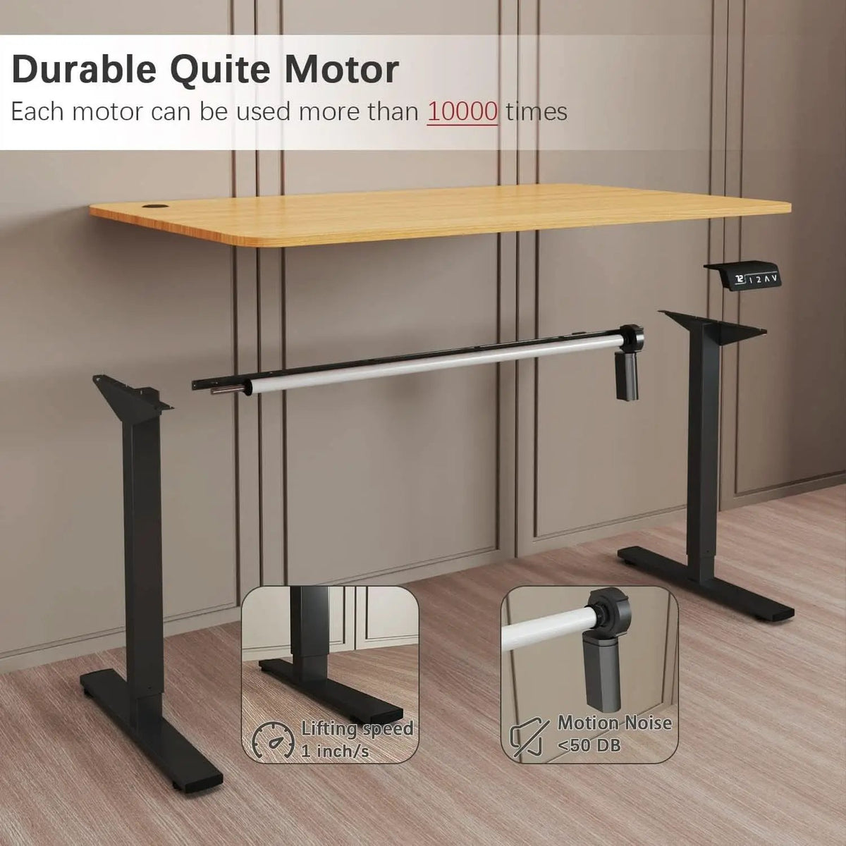 Electric Height Adjustable Standing Desk 55x24 Memory Preset from PriceLows™