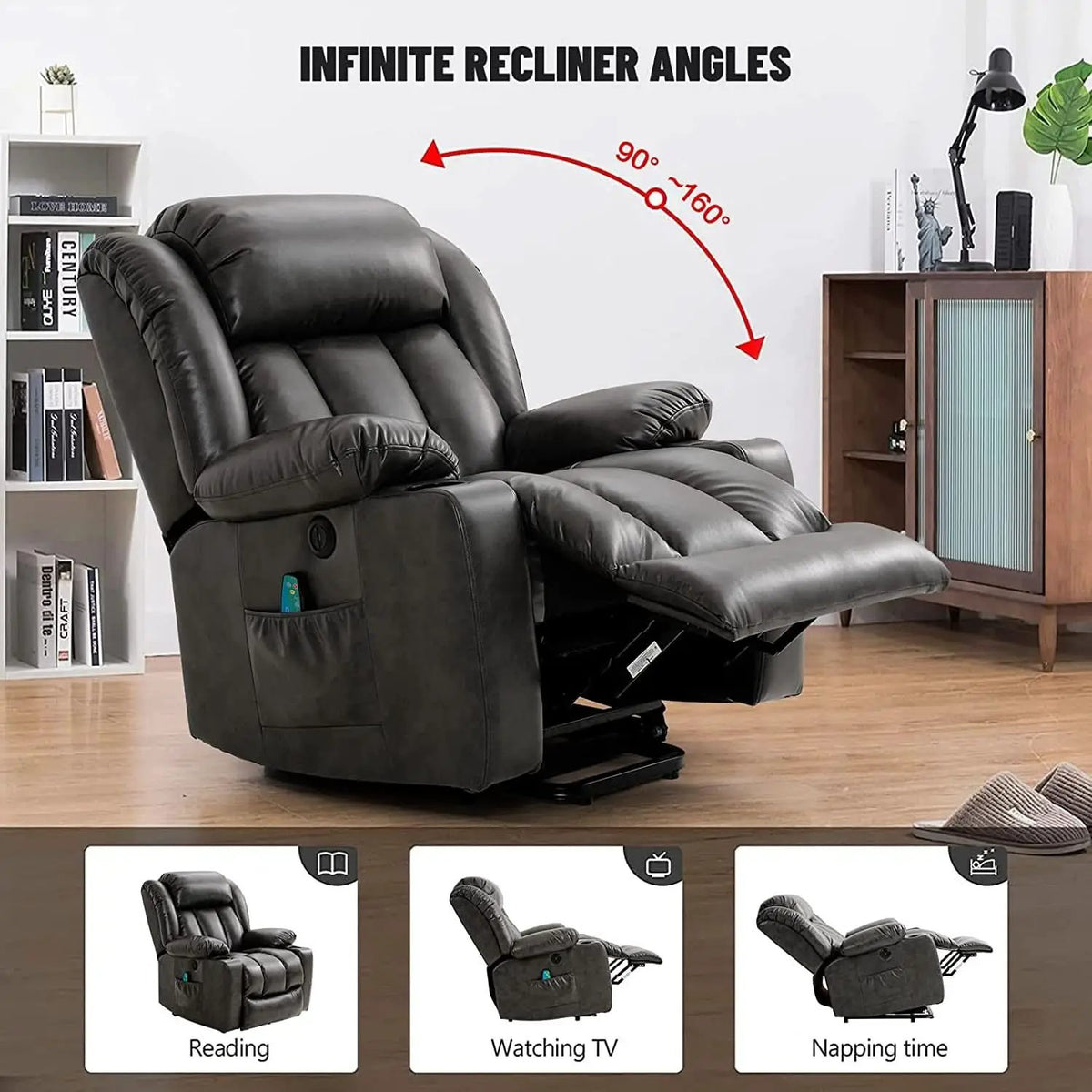 Electric Lift Recliner Chair For Seniors Grey Single Motor from PriceLows™