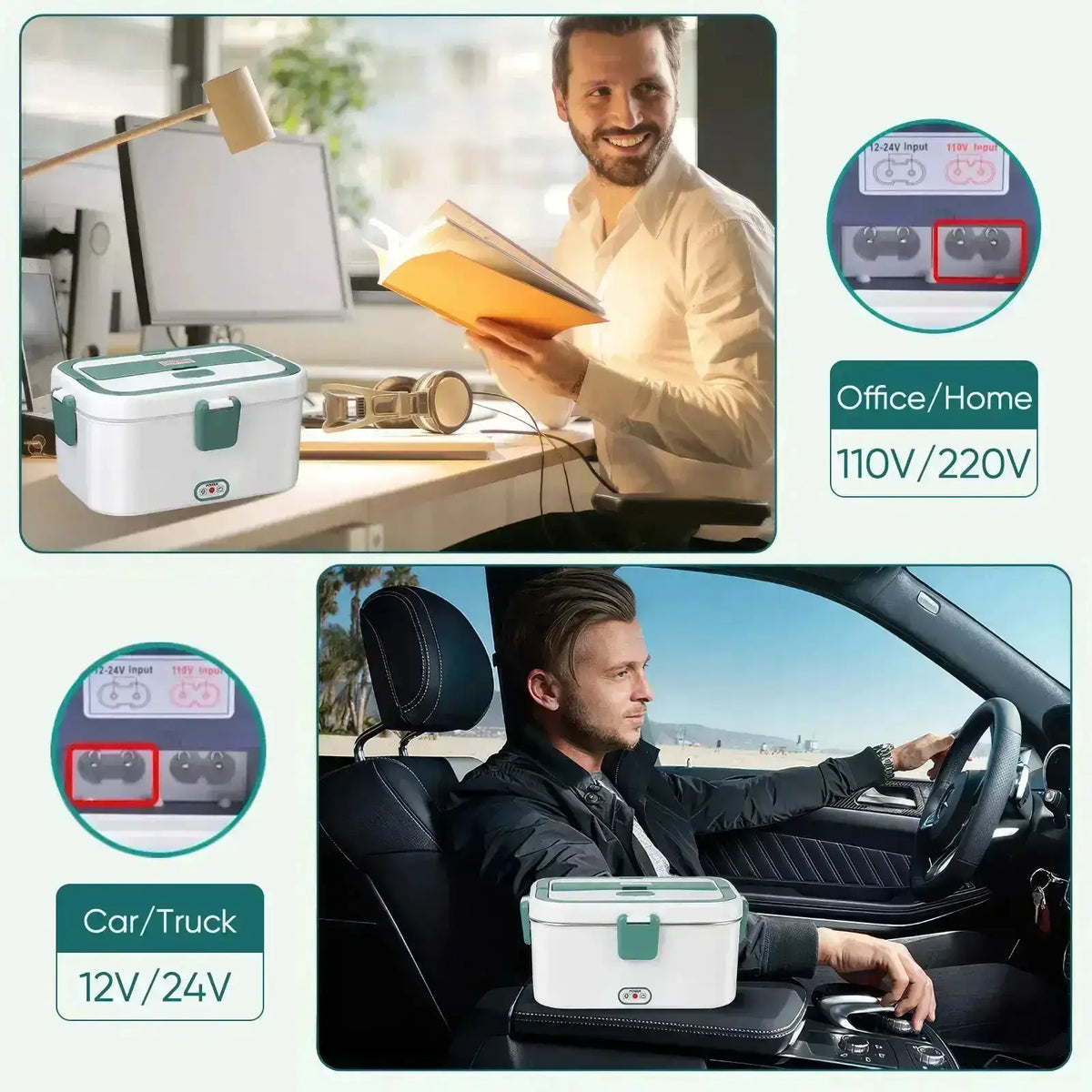 Electric Lunch Box Food Warmer 1.8 L 80W Camping Bento Picnic Portable Food Heater Car/Truck/Home in-car Electric Lunch Box from PriceLows™
