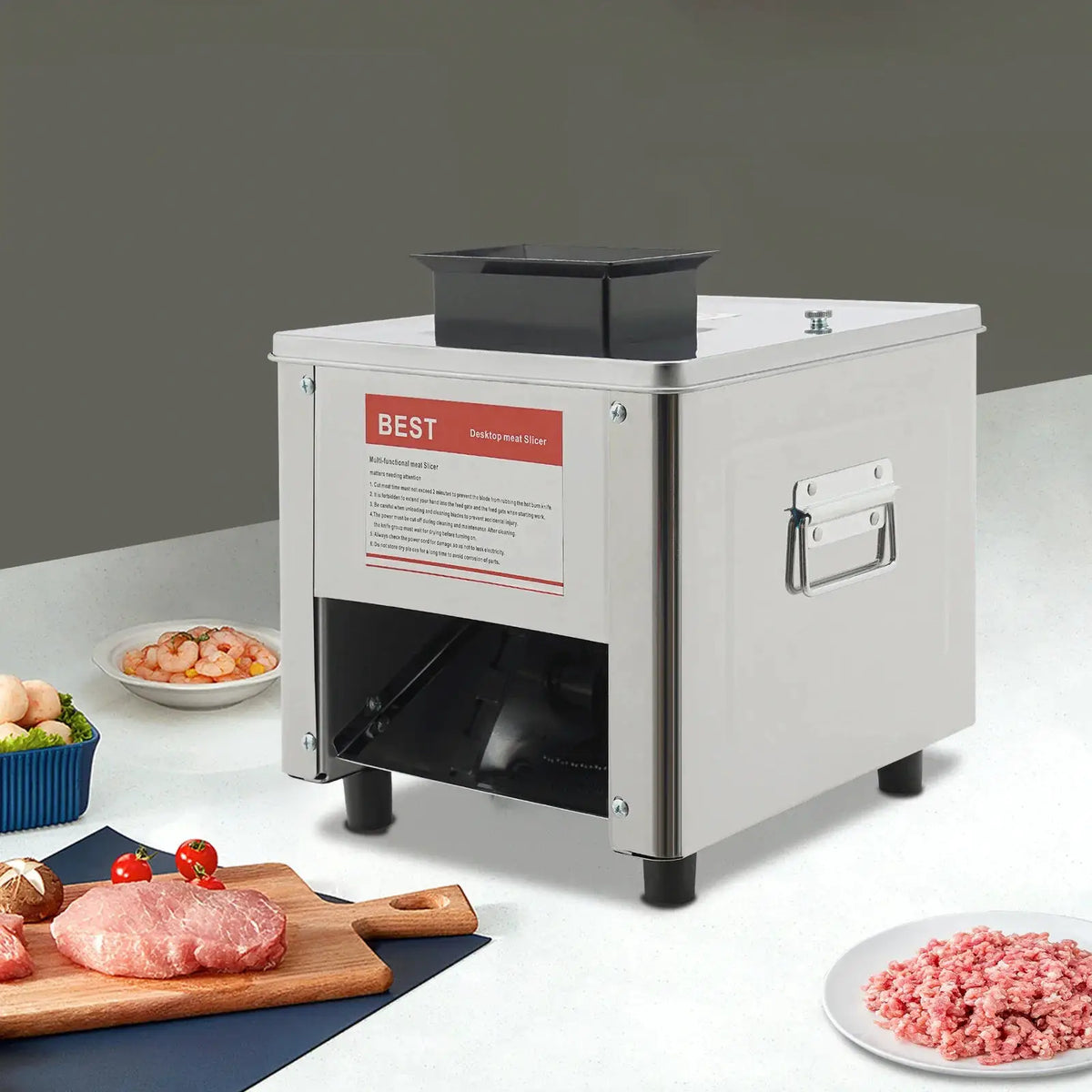 850W Electric Meat Cutter Machine, Stainless Steel Meat Slicer,310r/min Kitchen Meat Cutting Machine US Standard 110V from PriceLows™