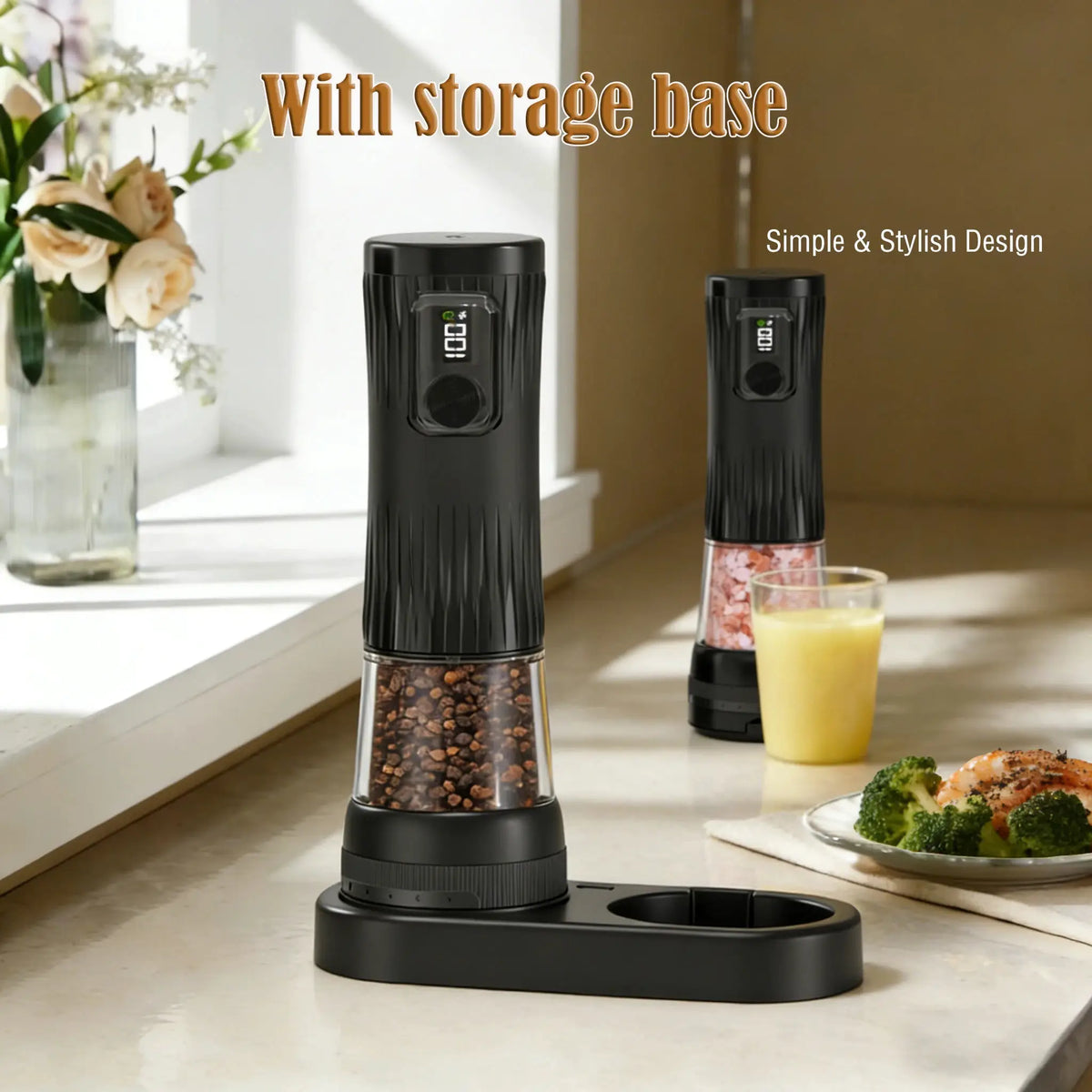 Electric Salt Pepper Grinder Set | Ceramic | PriceLows™