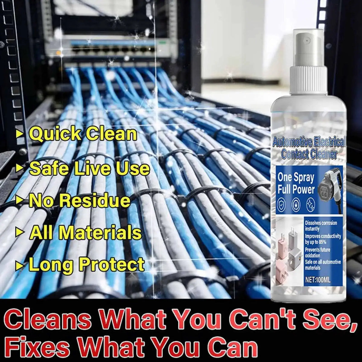 100ml Fast-Drying Electronics Cleaner Spray Electrical Contact Cleaner for Car Plugs Battery Terminal Circuit Boards from PriceLows™