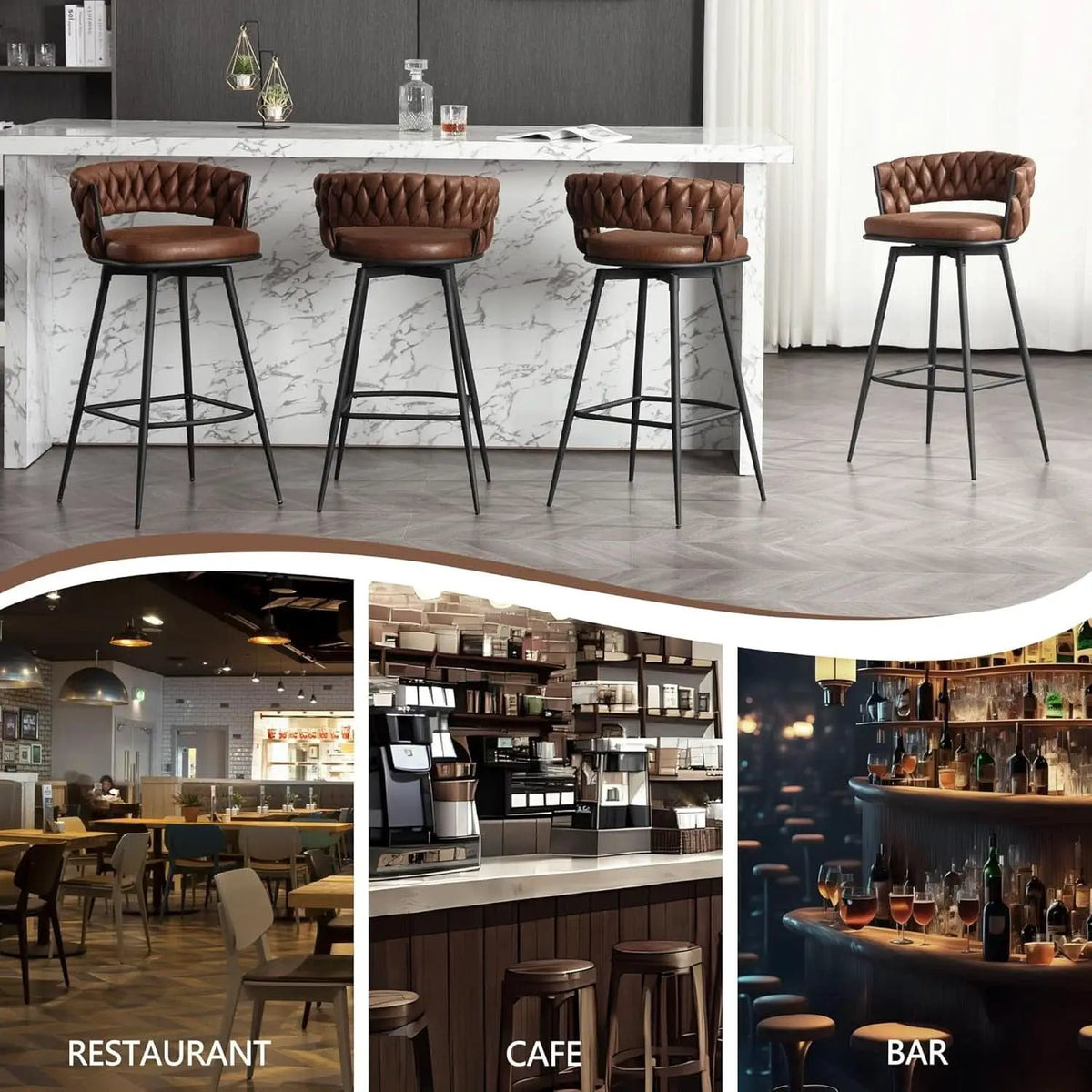 Elegant Swivel Bar Stools Set of Two 26 Inch from PriceLows™