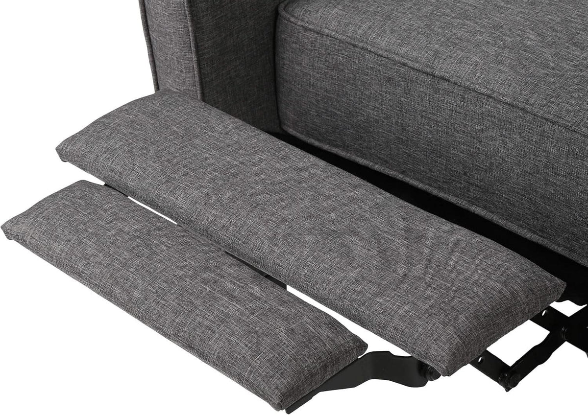 Emmie Fabric Recliner Set Of 2 In Smoke And Dark Brown from PriceLows™