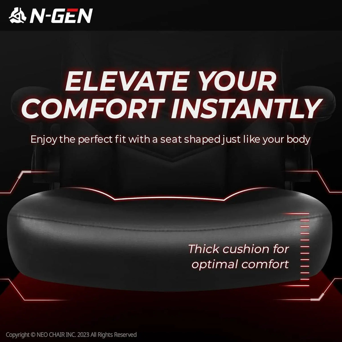 Ergonomic Gaming Chair Black With Premium Lumbar Support from PriceLows™