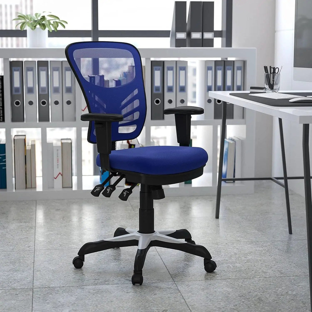 Ergonomic Mesh Office Chair Blue With Adjustable Lumbar from PriceLows™