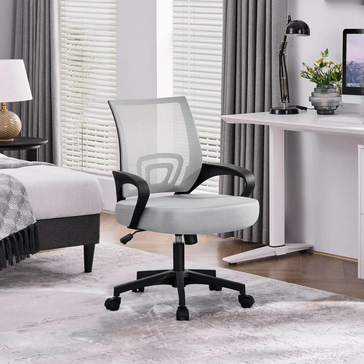 Ergonomic Mesh Office Chair With Lumbar Support Grey from PriceLows™