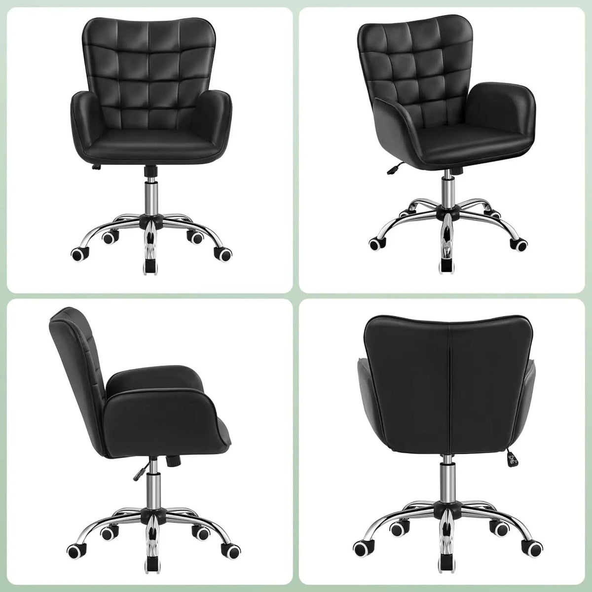 Ergonomic Office Chair 18.7 Inch Wide Seat Black Comfort from PriceLows™