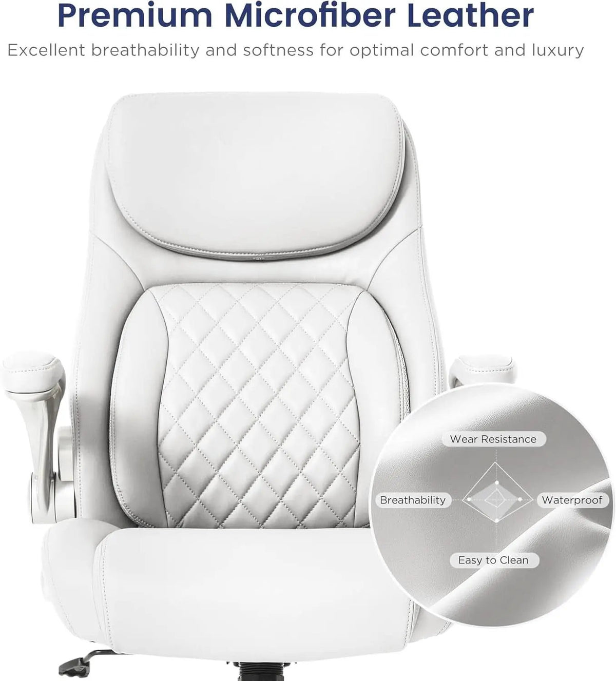 Ergonomic Office Chair With Adjustable Lumbar Support White from PriceLows™