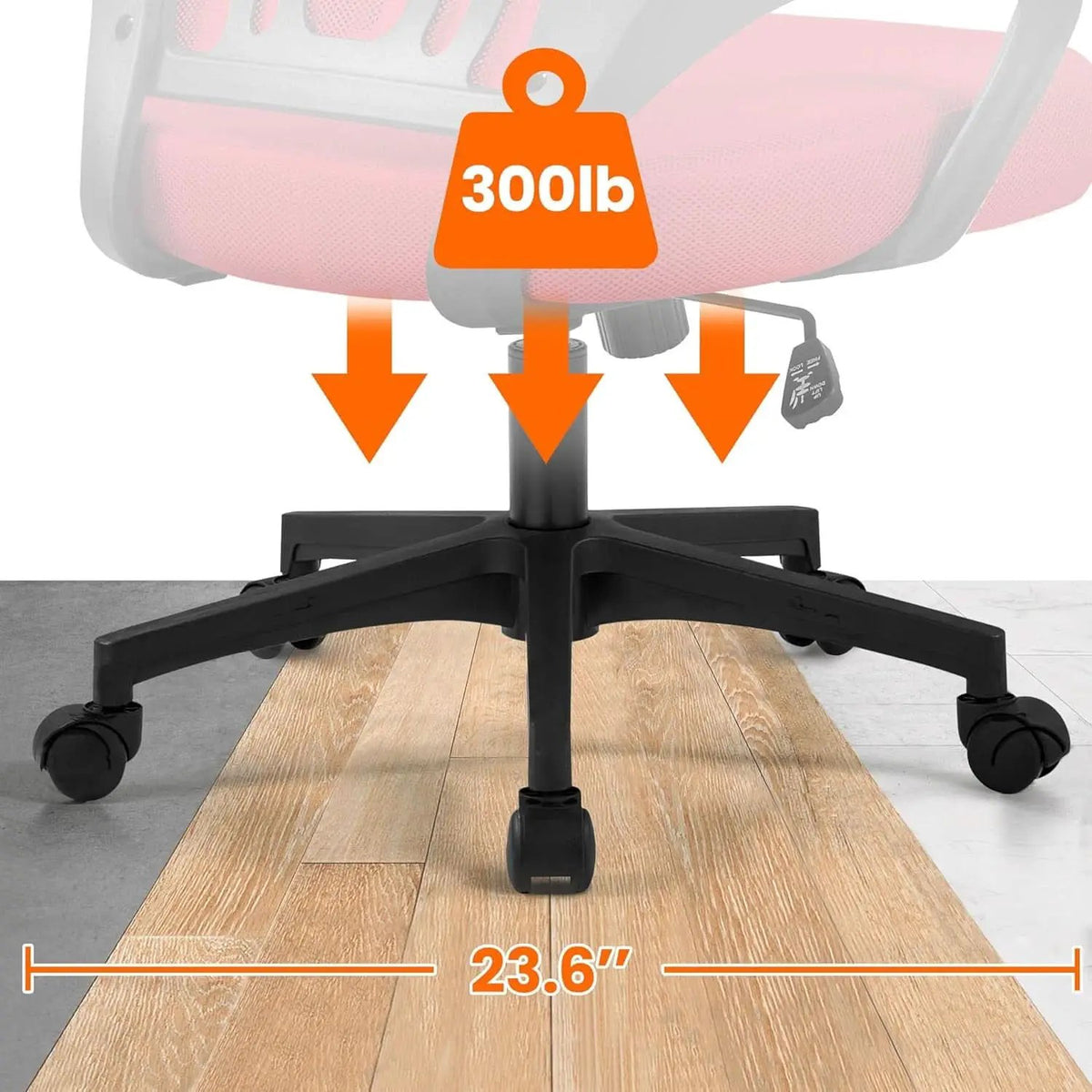 Ergonomic Red Mesh Office Chair With Lumbar Support from PriceLows™