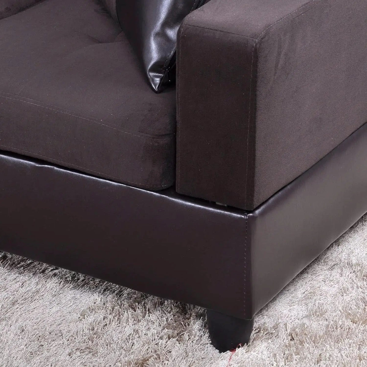 Espresso L Shaped Sectional Sofa Set Left Hand Facing from PriceLows™