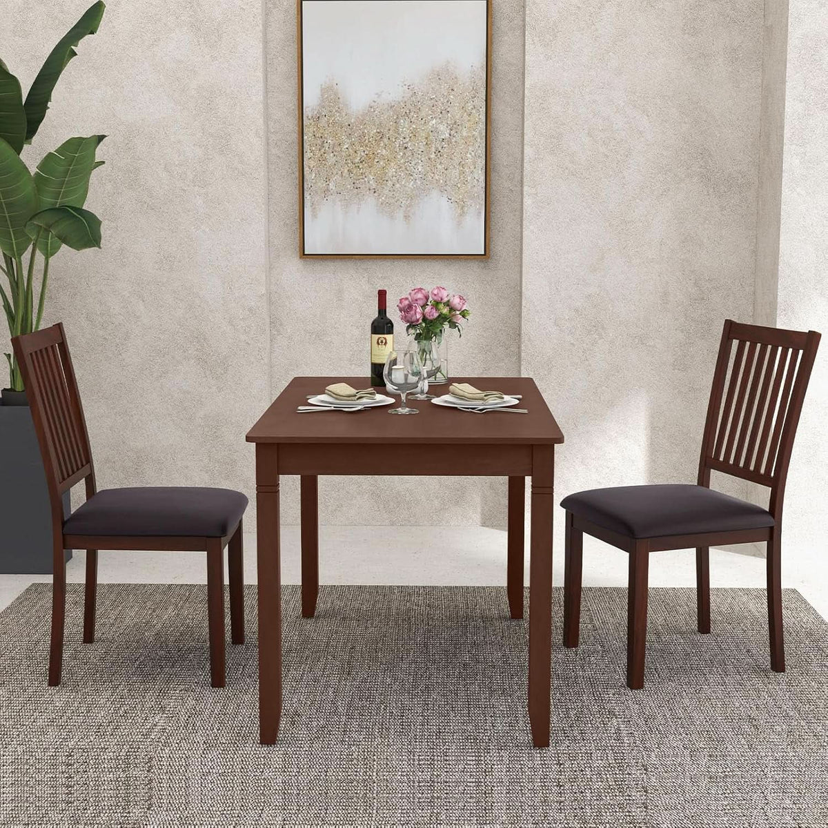 Espresso Slat Back Dining Chairs Set Of 2 For Dining Room from PriceLows™