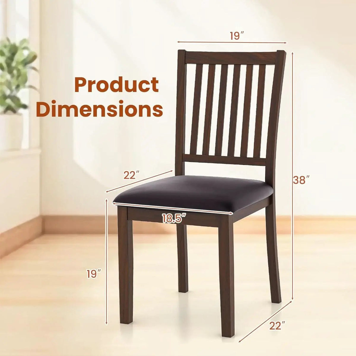 Espresso Slat Back Dining Chairs Set Of 2 For Dining Room from PriceLows™
