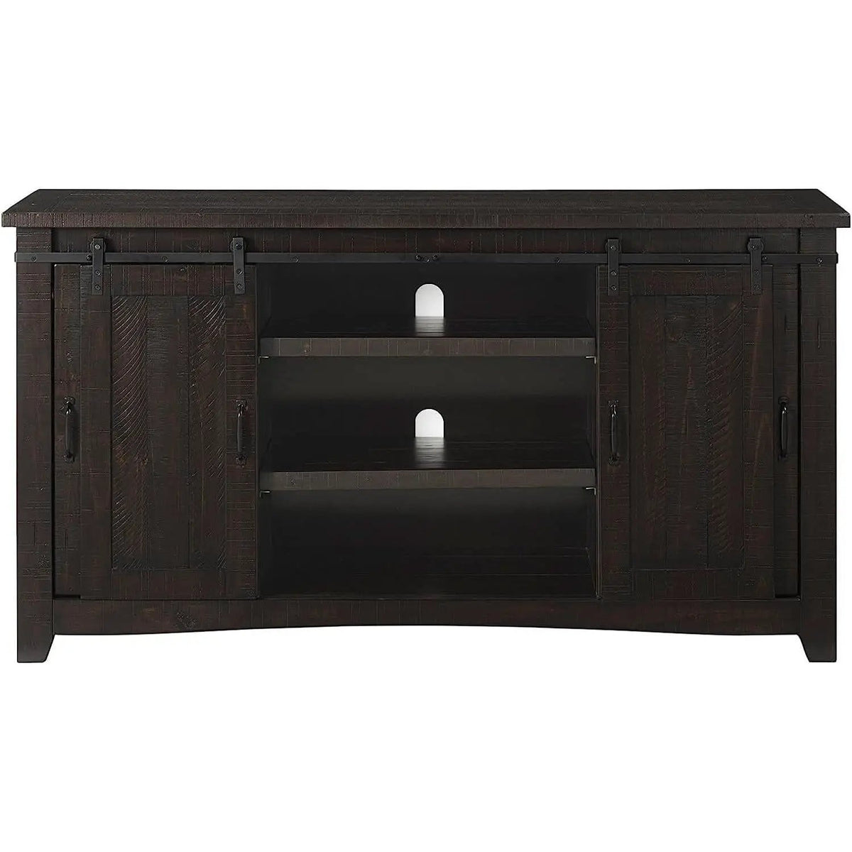 Espresso TV Stand With Sliding Barn Doors Solid Pine from PriceLows™