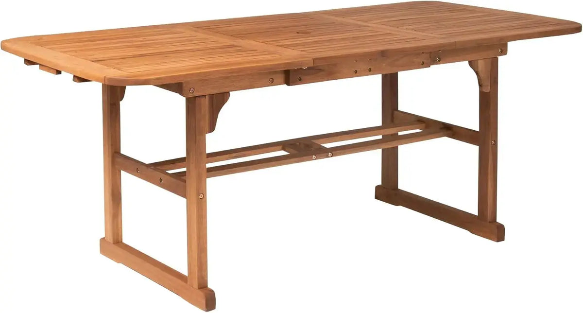 Maui Modern Solid Acacia Wood Slatted Patio Dining Table, 78 Inch, Brown from PriceLows™