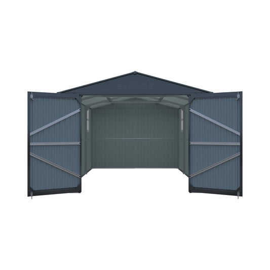 Extra-Large Outdoor Galvanized Steel Outdoor Storage Shed With Skylight Roof | Steel | Outdoor Living Use | Outdoor Living