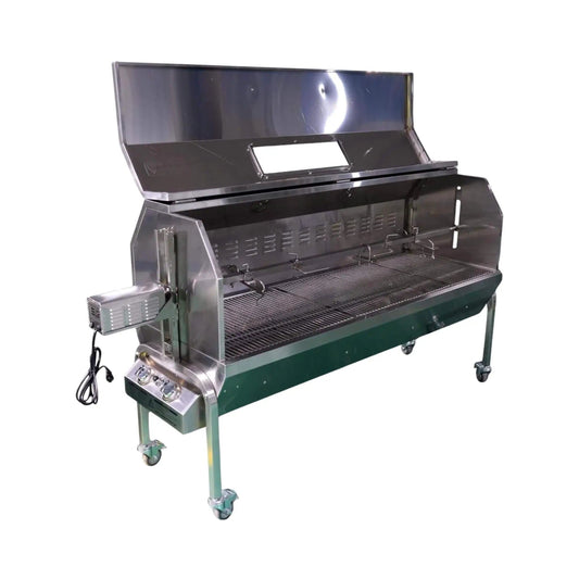 Extra-Large Stainless Steel Propane And Charcoal BBQ Rotisserie | Stainless Steel | Outdoor Grill | Outdoor Living