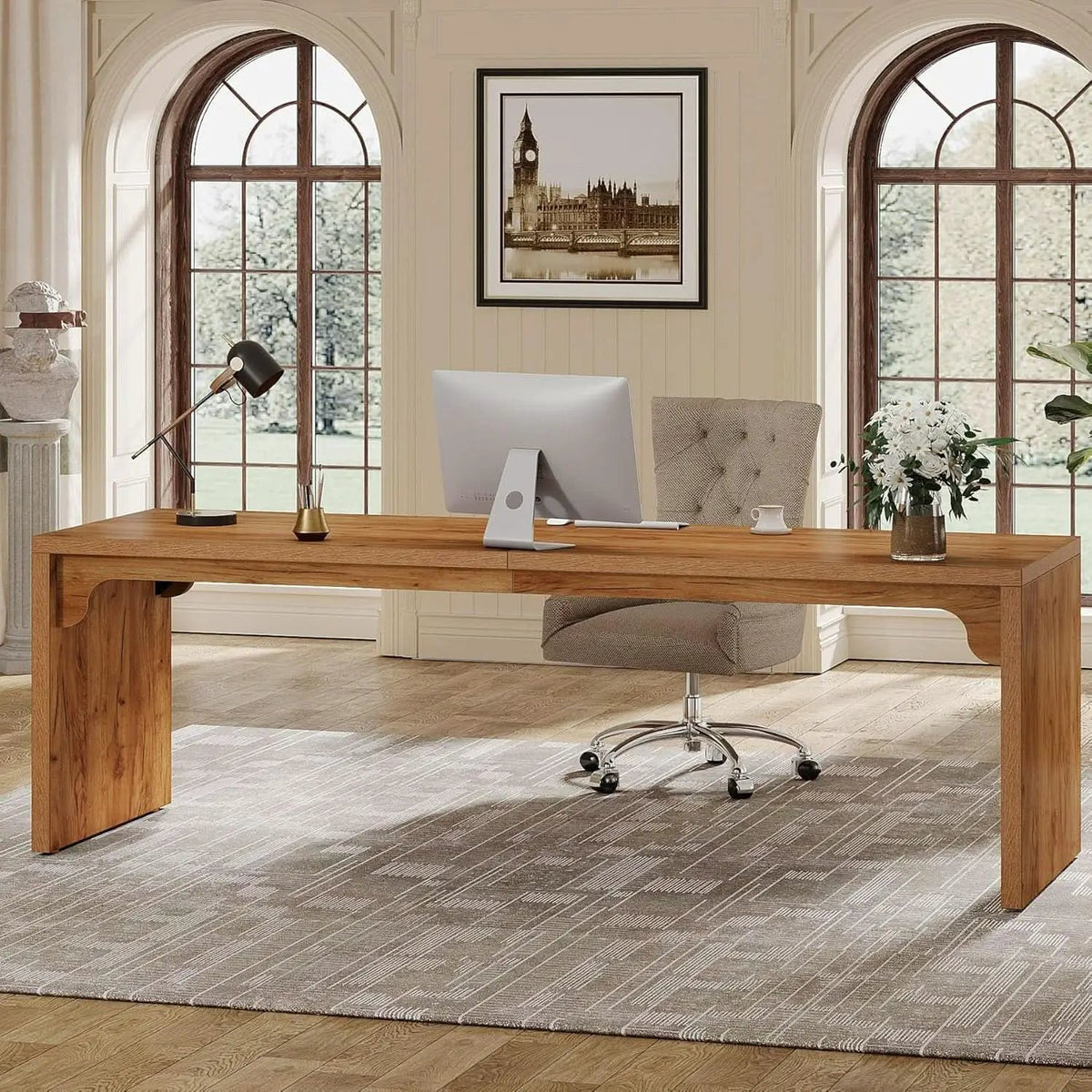 Extra Long Wooden Computer Desk for Home Office from PriceLows™