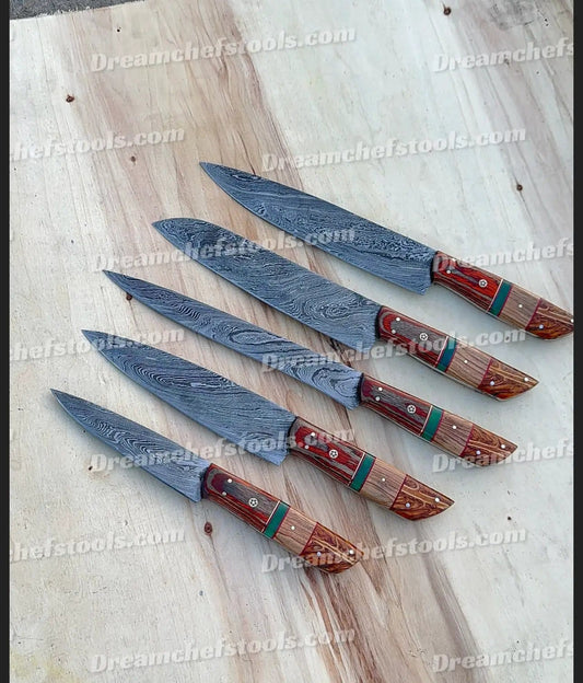 Custom handmade Damascus kitchen knife | Wood | Home Use | Home