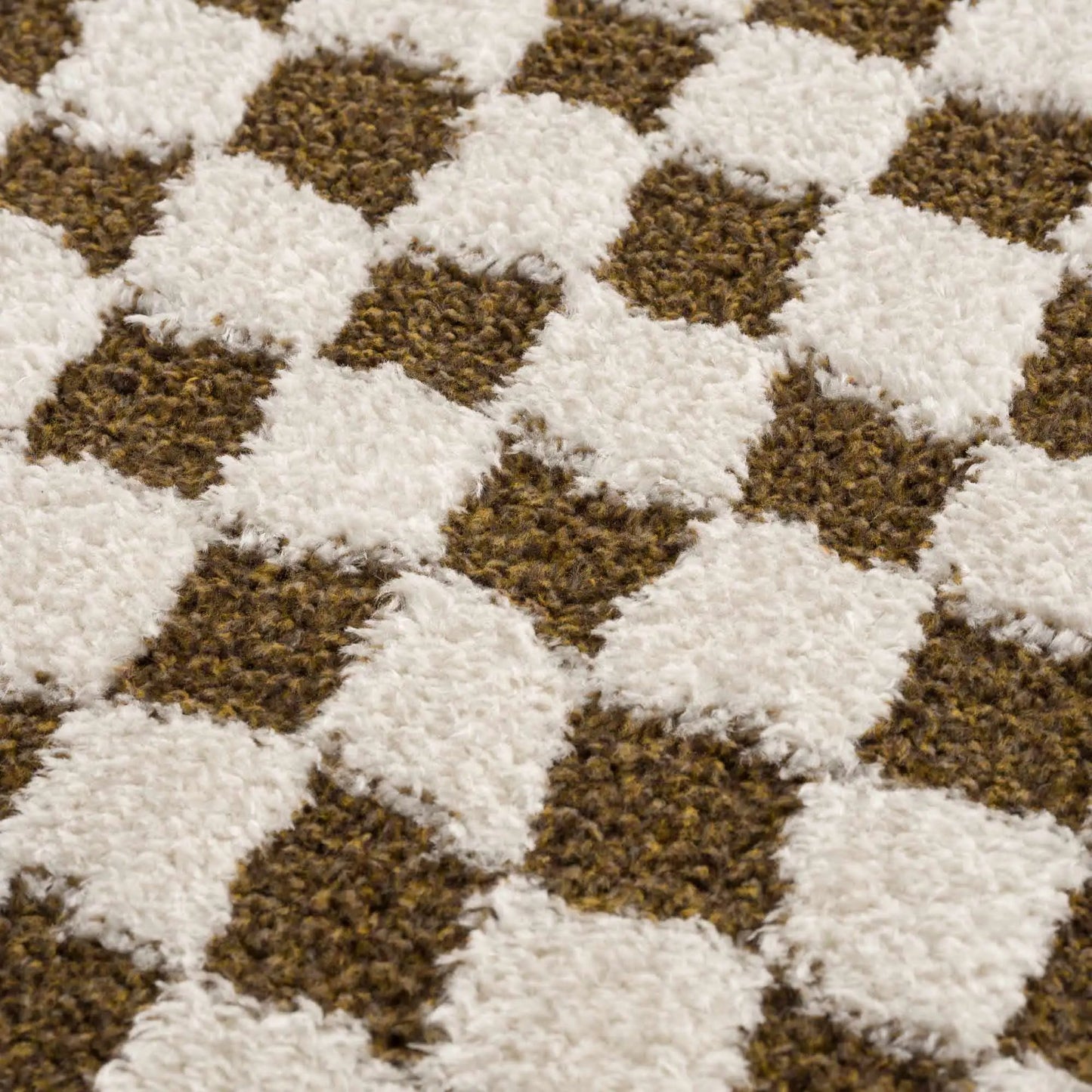 Leryn Brown & White Checkered Area Rug from PriceLows™