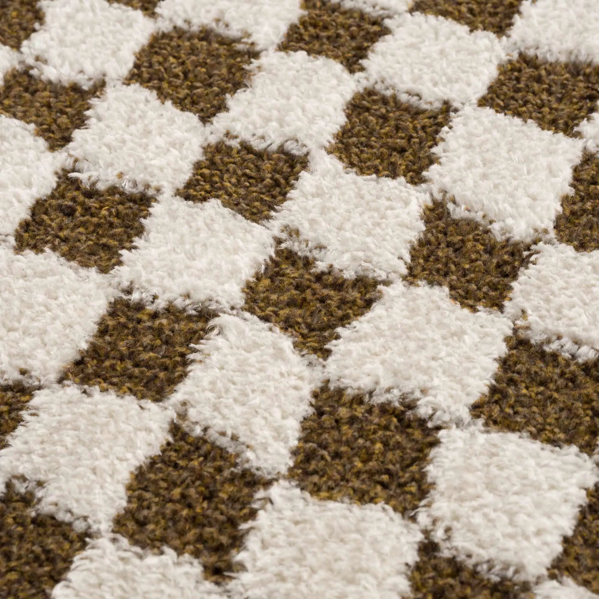 Leryn Brown & White Checkered Area Rug from PriceLows™