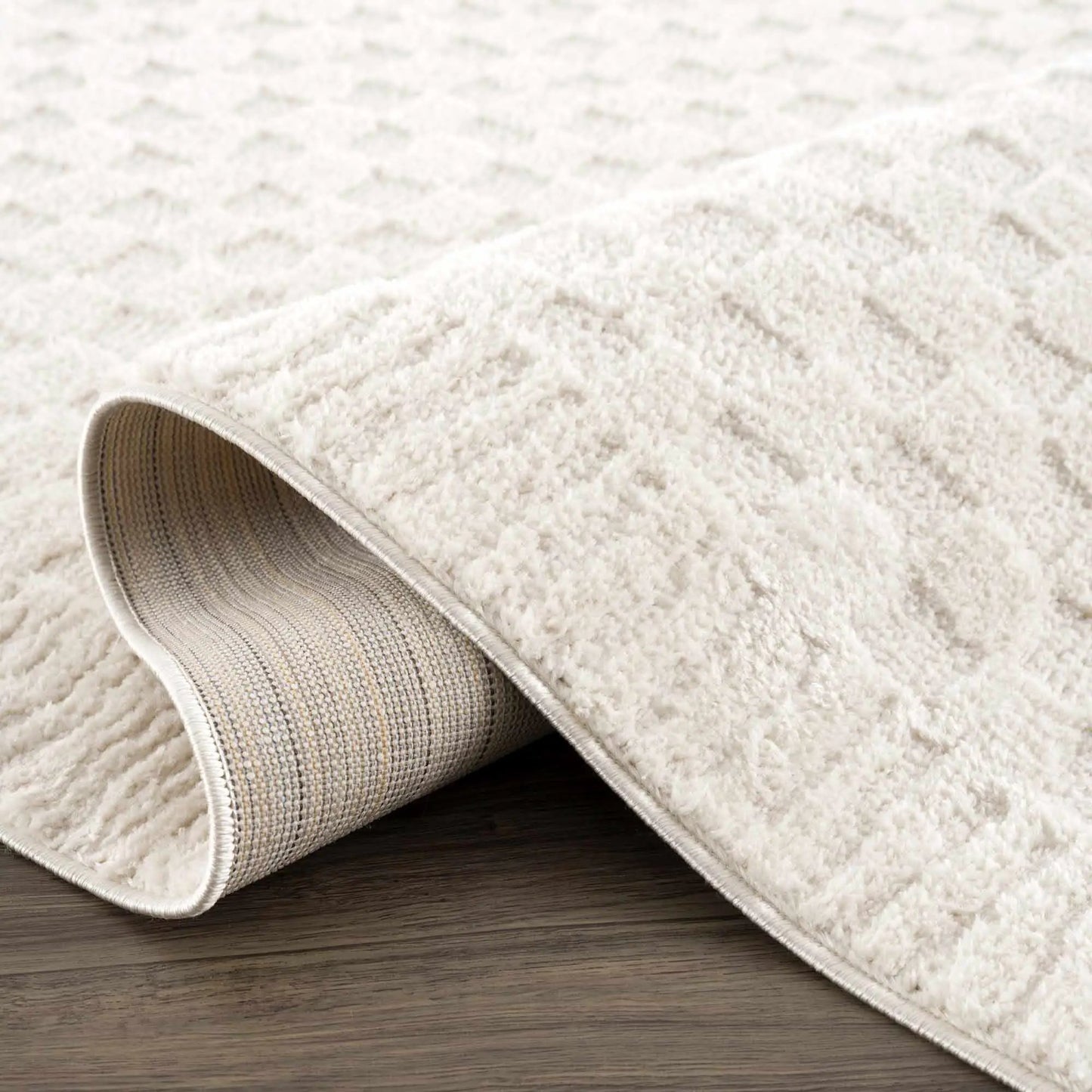 Leryn Ivory Checkered Area Rug from PriceLows™