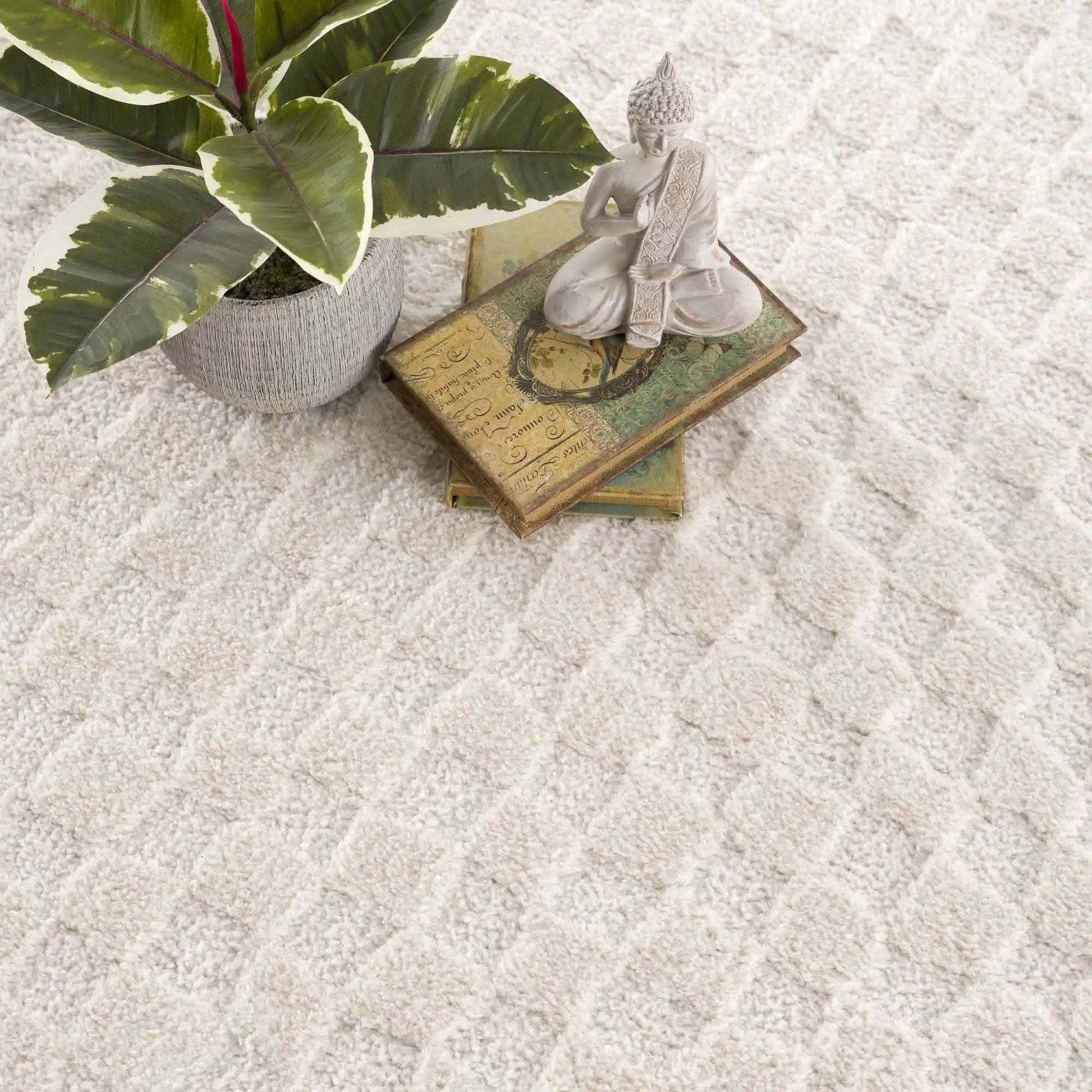 Leryn Ivory Checkered Area Rug from PriceLows™