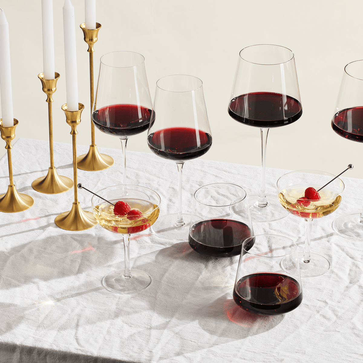 Classica Un-Spillable Stemless Wine Glassware, Single Set | 14.5 oz | Glass | Entertaining