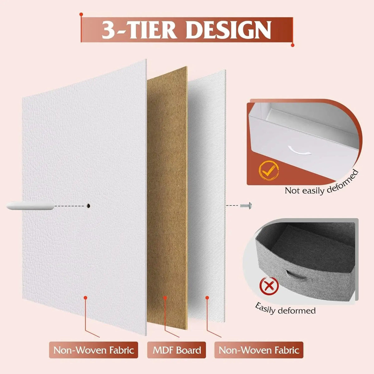 Fabric Dresser With 10 Drawers In White For Bedroom Storage from PriceLows™