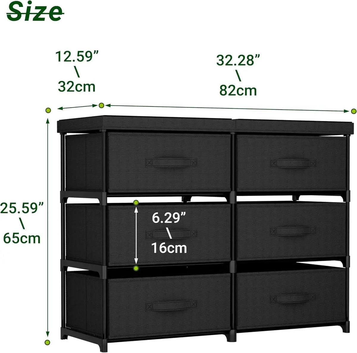 Fabric Dresser With Six Drawers Metal Frame And Wooden Top from PriceLows™