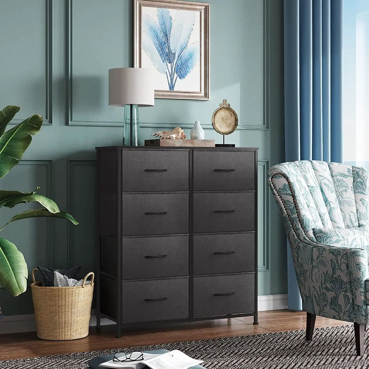 Fabric Storage Tower With 8 Drawers Charcoal Black from PriceLows™