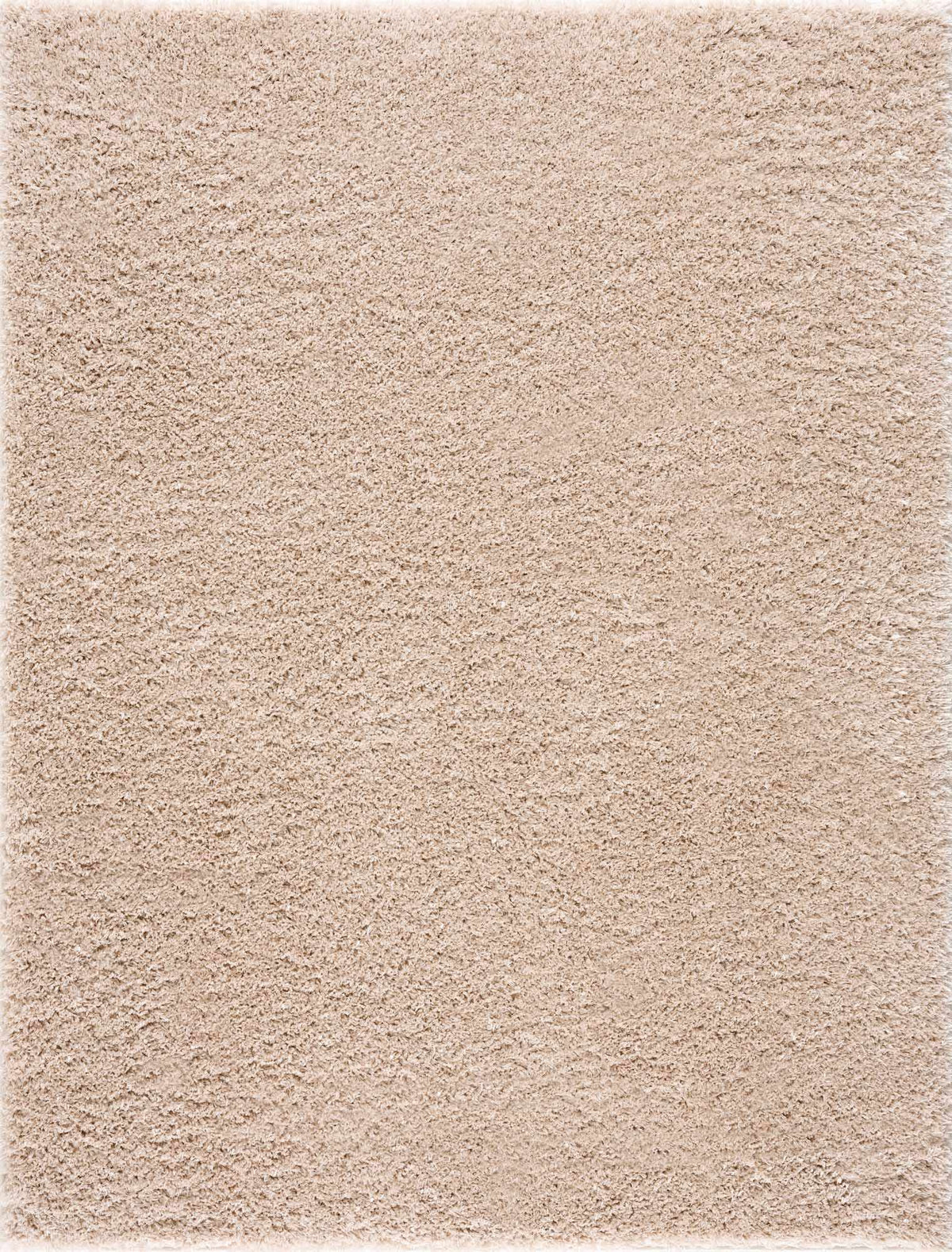 Faina Solid Beige Shag Rug Washable from PriceLows™